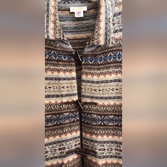 TALBOTS Nordic Sweater Coat W/ Horn-Toggle Buttons - Picture 5 of 8